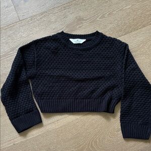 H&M Black Textured Kids Sweater